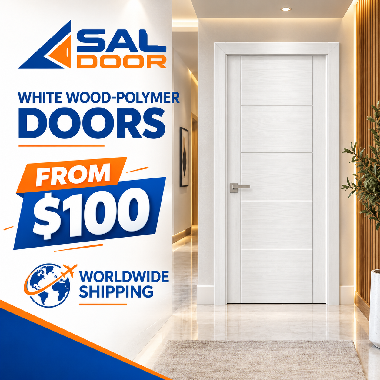 SAL DOOR white wood-polymer door
